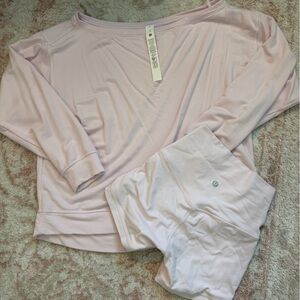lululemon athletica Light Pink Lounge Top & Bralette Set